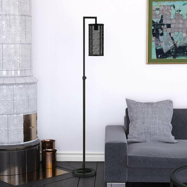 Henn & Hart Parthen Blackened Bronze Floor Lamp with Metal Mesh Shade FL0116